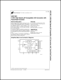 ADC1061CIN datasheet: 10-Bit High Speed µP-Compatible A/D Converter with Track/Hold Function ADC1061CIN