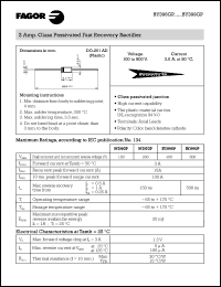 BY399GP datasheet: 800 V, 3 A Glass passivated fast recovery rectifier BY399GP