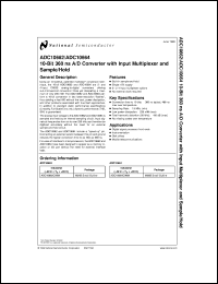 ADC10662CIWM datasheet: 10-Bit 360 ns A/D Converter with Input Multiplexer and Sample/Hold ADC10662CIWM