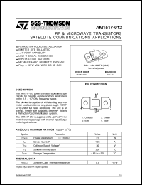 AM1517-012 datasheet: SATELLITE COMMUNICATIONS APPLICATIONS RF & MICROWAVE TRANSISTORS AM1517-012