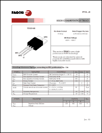 FT1611BH datasheet: 200 V, 25 mA high commutation TRIAC FT1611BH