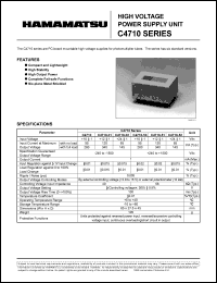 C4710-50 datasheet: InputV: +15V; 95mA; high voltage power supply unit C4710-50