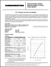 F6584-01 datasheet: Suply voltage: 1000V; wide dynamic range microchannel plate F6584-01