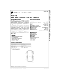 ADC1173CIMTC datasheet: 8-Bit, 3-Volt, 15MSPS, 33mW A/D Converter ADC1173CIMTC