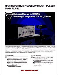 PLP10-130 datasheet: High-repetition up to 100MHz picosecond light pulser; wavelength range from 375 to 1,550nm PLP10-130