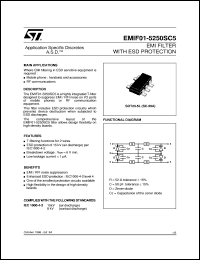 EMIF01-5250SC5 datasheet: EMI FILTER WITH ESD PROTECTION - (ASD) EMIF01-5250SC5