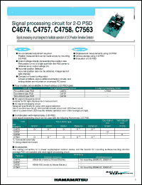 C4757 datasheet: Supply voltage:+-18V; signal processing circuit for 2-D PSD C4757