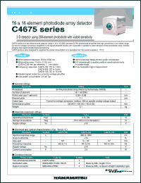 C4675-102 datasheet: Feedback resistance: 100MOHm; supply voltage:+-18V; 16 x 16 element photodiode array detector C4675-102