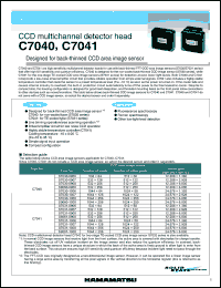 C7040 datasheet: CCD multichannel detector head. Designed for front-illuminated CCD area image sensor C7040