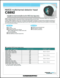 C8892 datasheet: Supply voltage: +-18V; NMOS multichannel detector head: integrated low-noise driver/amplifier circuit for NMOS linear image sensor C8892
