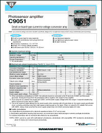 C9051 datasheet: Supply voltage: +16V; photosensor amplifier C9051
