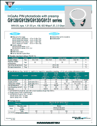 G9129-21 datasheet: Connector type: SC; supply voltage: 20V; InGaAs PIN photodiode with preamp: mini-DIL type, 1.3/1.55um, 156, 622 Mbps/1.25, 2.5Gbps G9129-21