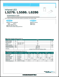 L5586 datasheet: Forward current:50mA; 5V; 80mW; infrared subminiature  LED. For cameras, optical switches and encoders L5586