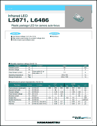 L5871 datasheet: Forward current:80mA; 3V; infrared LED. For auto-focus L5871