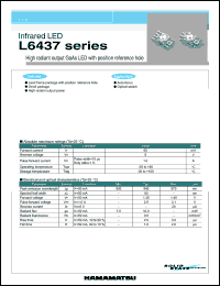 L6437 datasheet: Forward current:65mA; 5V; infrared LED: high radiant output GaAs LED with position reference hole. For auto-focus and optical switch L6437