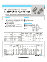 P3257-31 datasheet: 0.2mW; allowable current:50mA; MCT photoconductive detector: non-cooled type and TE-cooled suitable for long, continuous  operation P3257-31