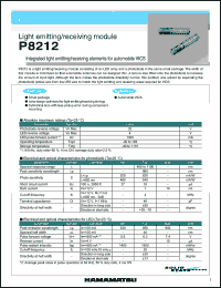 P8212 datasheet: 20V; 1300mA; light emitting/receiving module. Infrared light emitting/receiving elements for automobile VICS P8212