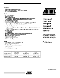 AT52BR1674T-85CI datasheet: 16-megabit flash and 4-megabit SRAM stack memory, 85ns AT52BR1674T-85CI