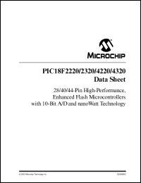 PIC18F4220-I/P datasheet: High-performance, enhanced flash microcontroller with 10-Bit A/D PIC18F4220-I/P