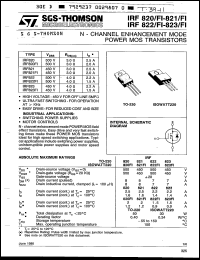 IRF821 datasheet: N-channel MOSFET, 450V, 2.5A IRF821
