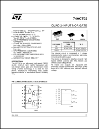 74ACT02 datasheet: QUAD 2-INPUT NOR GATE 74ACT02