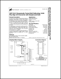 ADC12441CIJ datasheet: Dynamically-Tested Self-Calibrating 12-Bit Plus Sign A/D Converter with Sample and Hold ADC12441CIJ