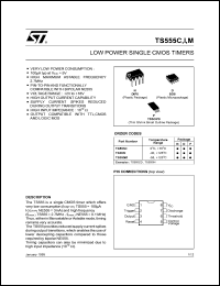 TS555CD datasheet: Low power single CMOS timer TS555CD