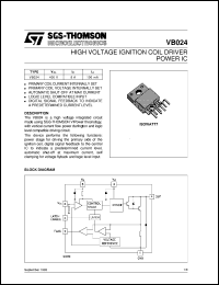 VB024 datasheet: HIGH VOLTAGE IGNITION COIL DRIVER POWER IC VB024