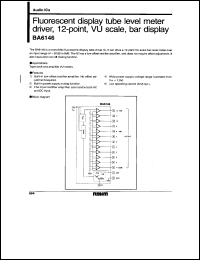 BA6146 datasheet: Florescent display tube level meter driver, 12-point, VU scale, bar display BA6146