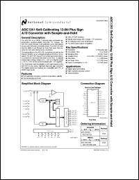 ADC1251CIJ datasheet: Self-Calibrating 12-Bit Plus Sign A/D Converter with Sample and Hold ADC1251CIJ