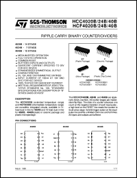 HCF4020B datasheet: RIPPLE-CARRY BINARY COUNTER/DIVIDERS HCF4020B