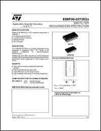 EMIF09-02726S3 datasheet: EMI FILTER INCLUDING ESD PROTECTION EMIF09-02726S3