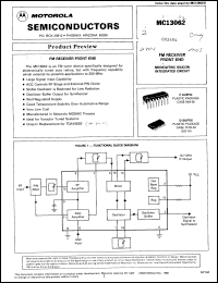 MC13062D datasheet: FM receiver front end MC13062D