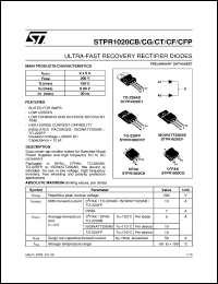 STPR1020CB datasheet: ULTRA-FAST RECOVERY RECTIFIER DIODES STPR1020CB