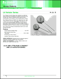 V625LA10 datasheet: 625V varistor V625LA10