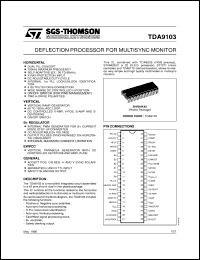 TDA9103 datasheet: DEFLECTION PROCESSOR FOR MULTISYNC MONITORS TDA9103