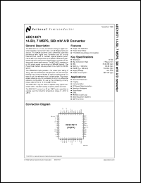 ADC14071CIVBH datasheet: 14-Bit, 7 MSPS, 380 mW A/D Converter ADC14071CIVBH