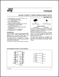 74VHC03 datasheet: QUAD 2-INPUT OPEN DRAIN NAND GATE 74VHC03