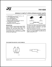 74V1G03 datasheet: SINGLE 2-INPUT OPEN DRAIN NAND GATE 74V1G03