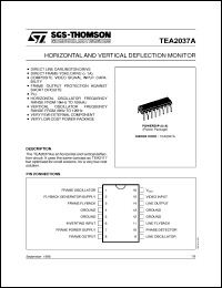 TEA2037A datasheet: HORIZONTAL AND VERTICAL DEFLECTION MONITOR TEA2037A