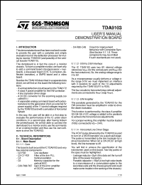 TDA9103-USER datasheet: TDA9103 USERS MANUAL DEMONSTRATION BOARD TDA9103-USER