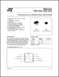 TEB1033 datasheet: DUAL BIPOLAR OP-AMPS TEB1033