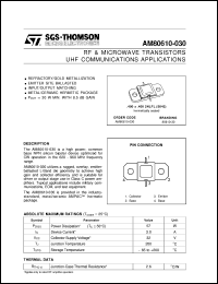 AM80610-030 datasheet: UHF COMMUNICATIONS RF & MICROWAVE TRANSISTORS AM80610-030