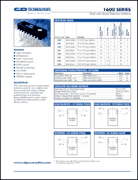 1600 datasheet: Quad data-bus isolator. 5V to 5V logic isolation. 1600