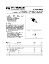 STP22NE03L datasheet: N-CHANNEL ENHANCEMENT MODE SINGLE FEATURE SIZE POWER MOSFET STP22NE03L