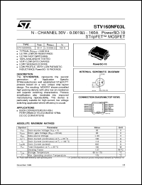 STV160NF03L datasheet: N-CHANNEL 30V - 0.0019 OHM - 160A POWERSO-10 STRIPFET MOSFET STV160NF03L