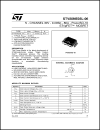 STV80NE03L-06 datasheet: N-CHANNEL 30V - 0.005 OHM - 80A POWERSO-10 STRIPFET MOSFET STV80NE03L-06