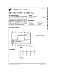 CD4013BMJ/883 datasheet: Dual D Flip-Flop CD4013BMJ/883