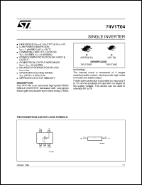 74V1T04 datasheet: SINGLE INVERTER 74V1T04