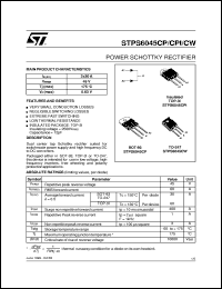 STPS6045CW datasheet: POWER SCHOTTKY RECTIFIERS STPS6045CW